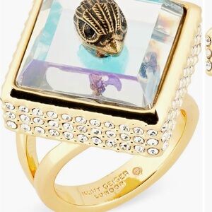 Kurt Geiger Gold Ring with Crystal and Shell Detail